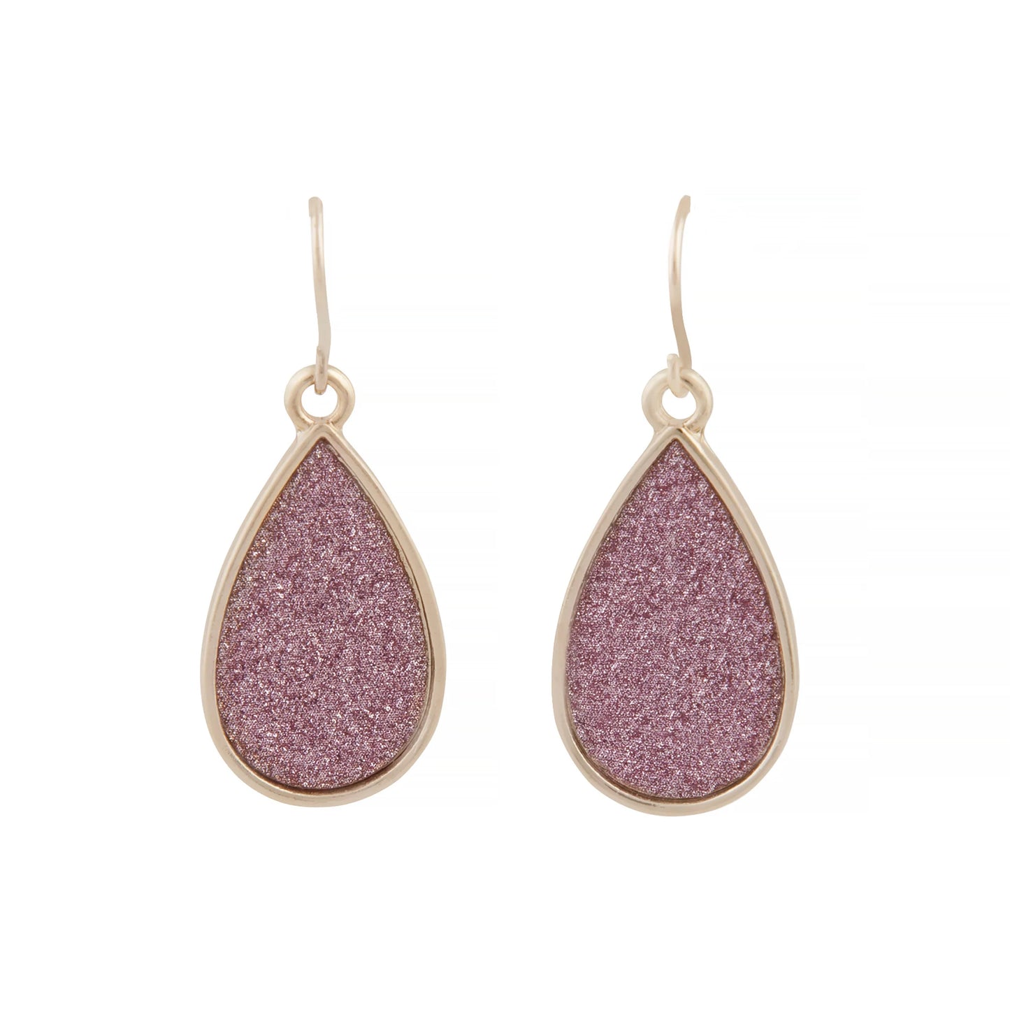 Pink Glitter Teardrop Earrings