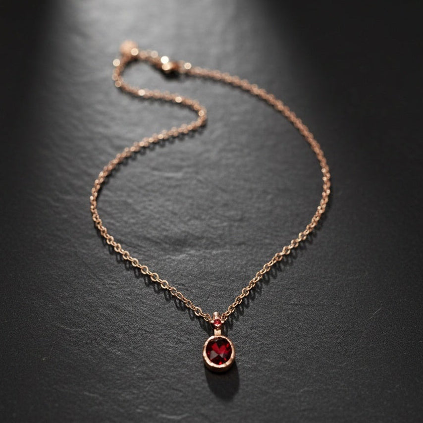 Gold Red Diamante Charm Necklace by Lovisa