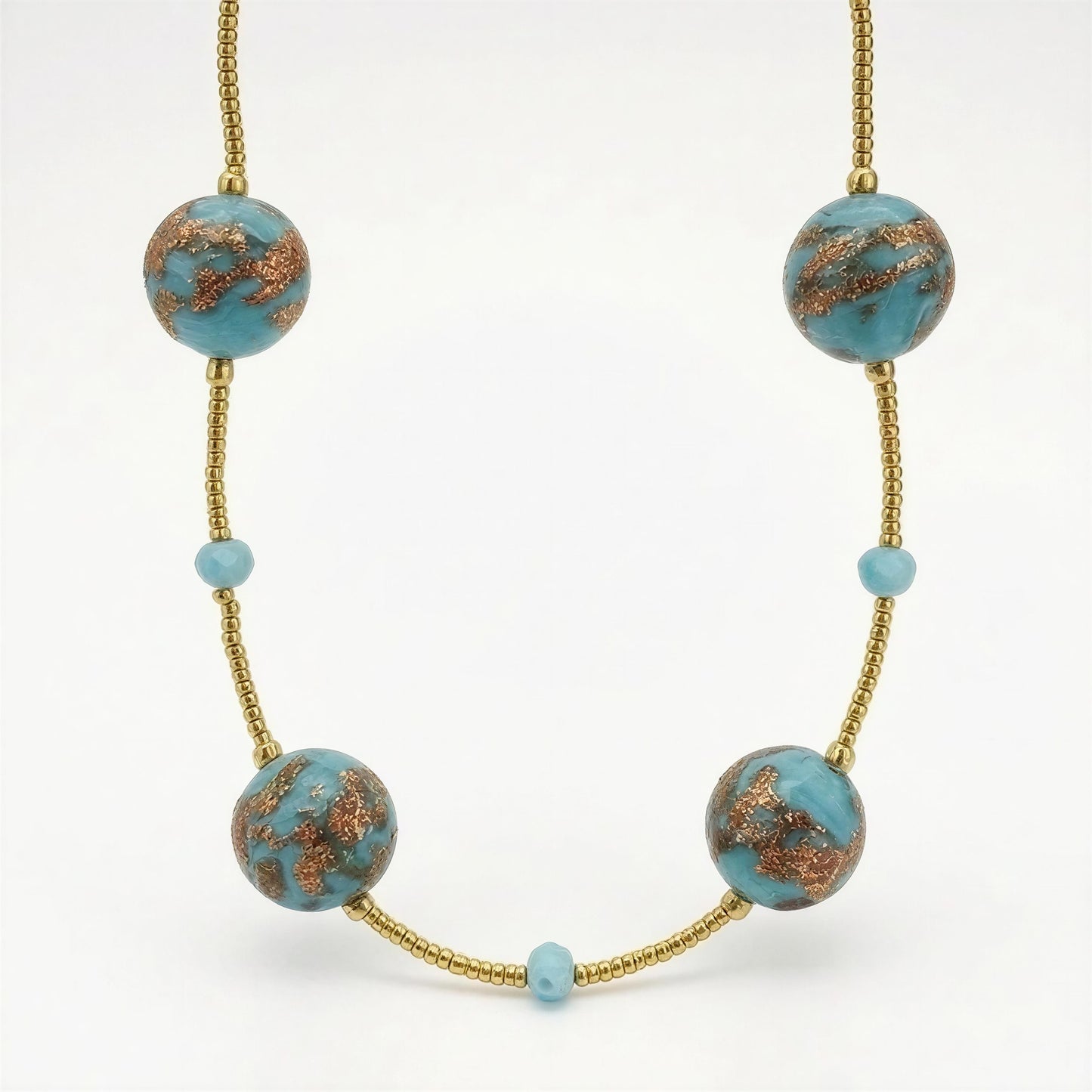 Murano Necklace Emily Blue Murrine Chain