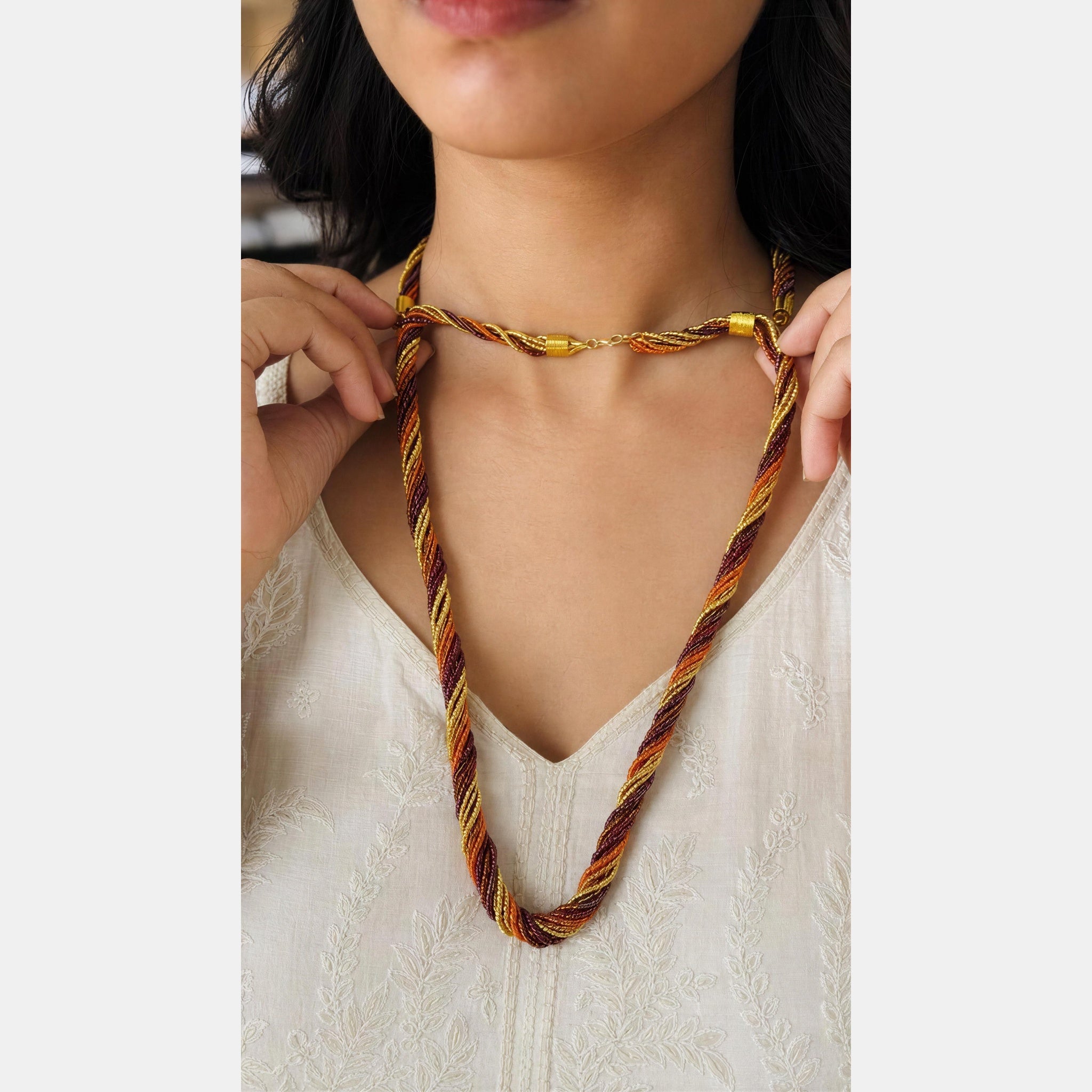 Murano Glass Bead Chain Necklace