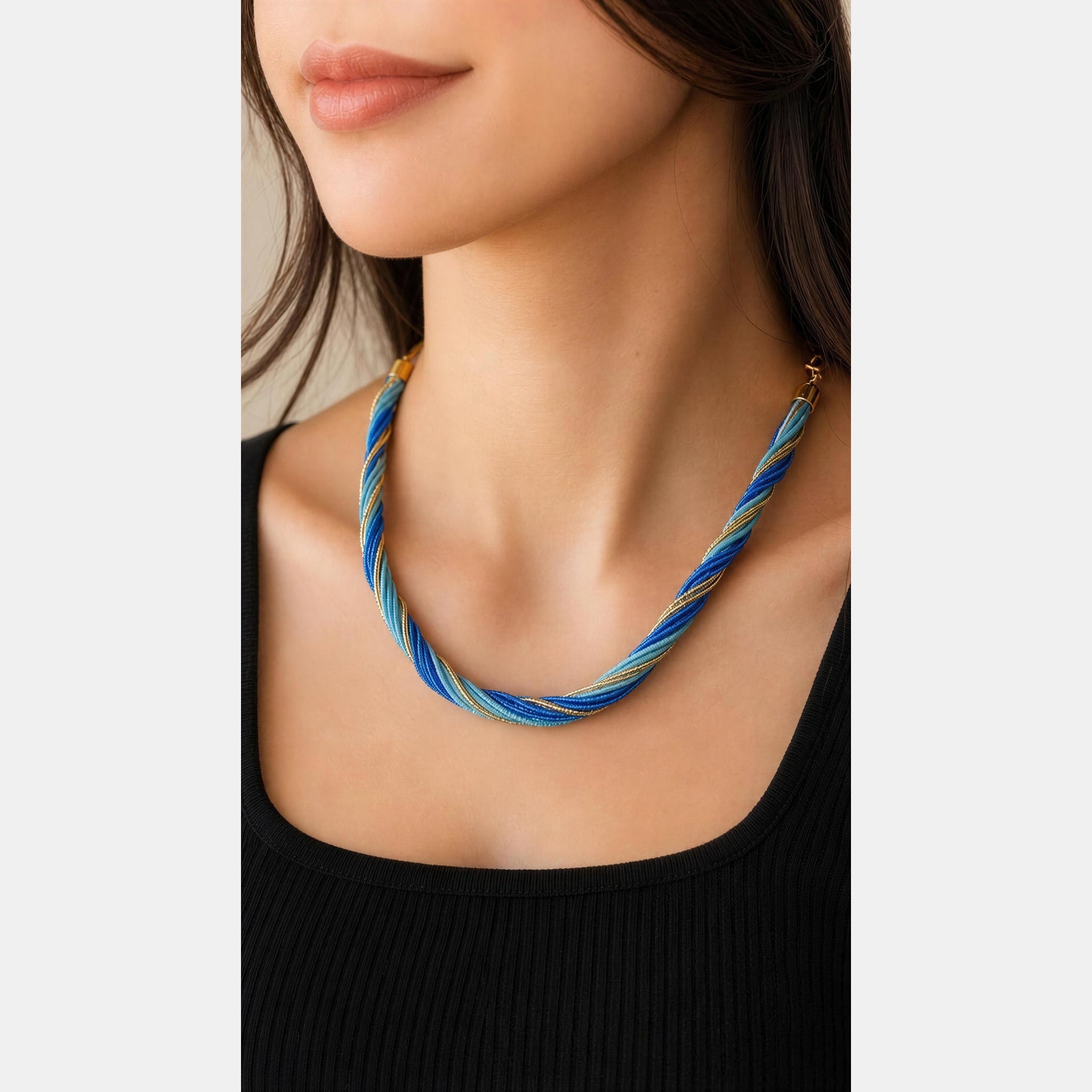 Murano Glass Bead Chain Necklace