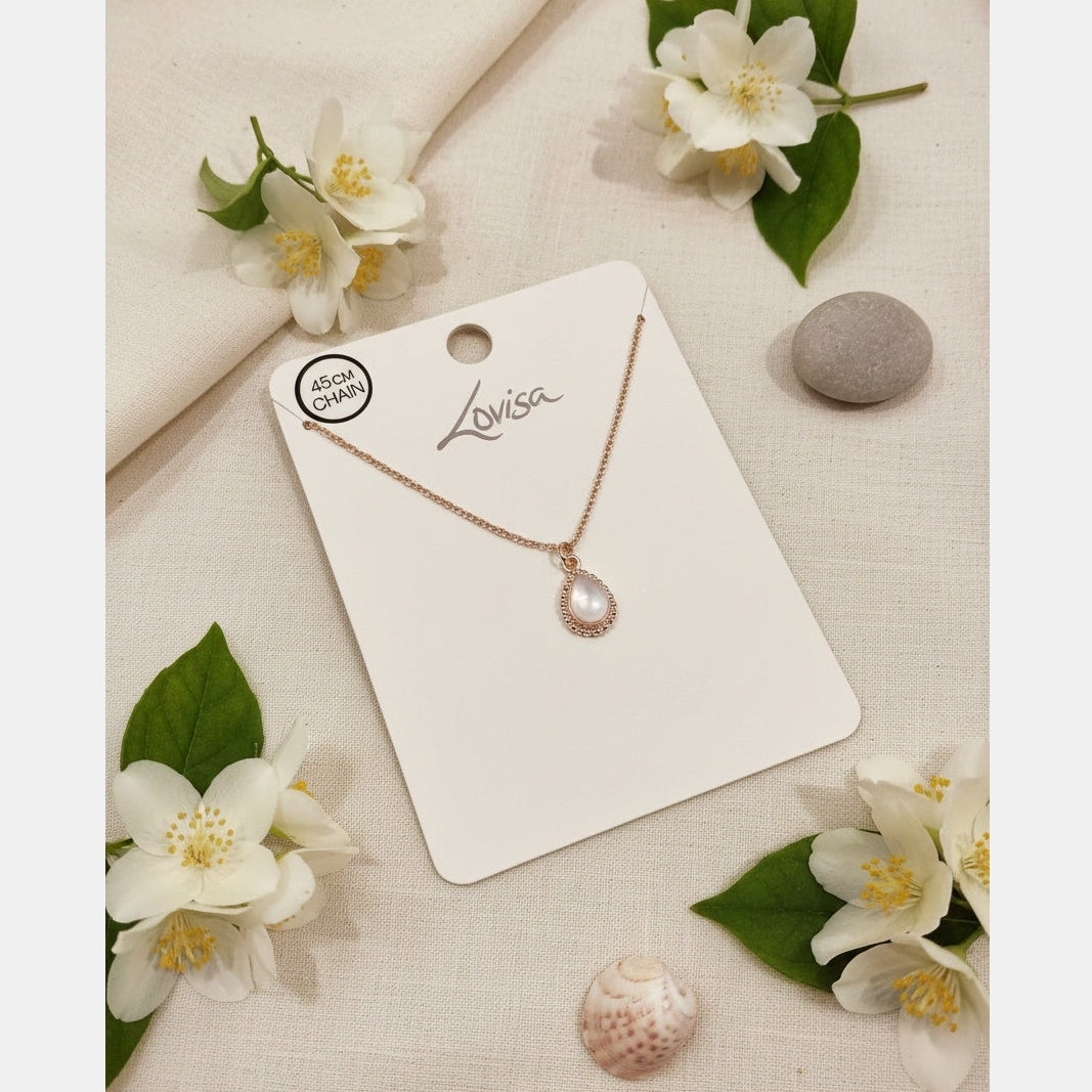 Rose Gold Teardrop Necklace