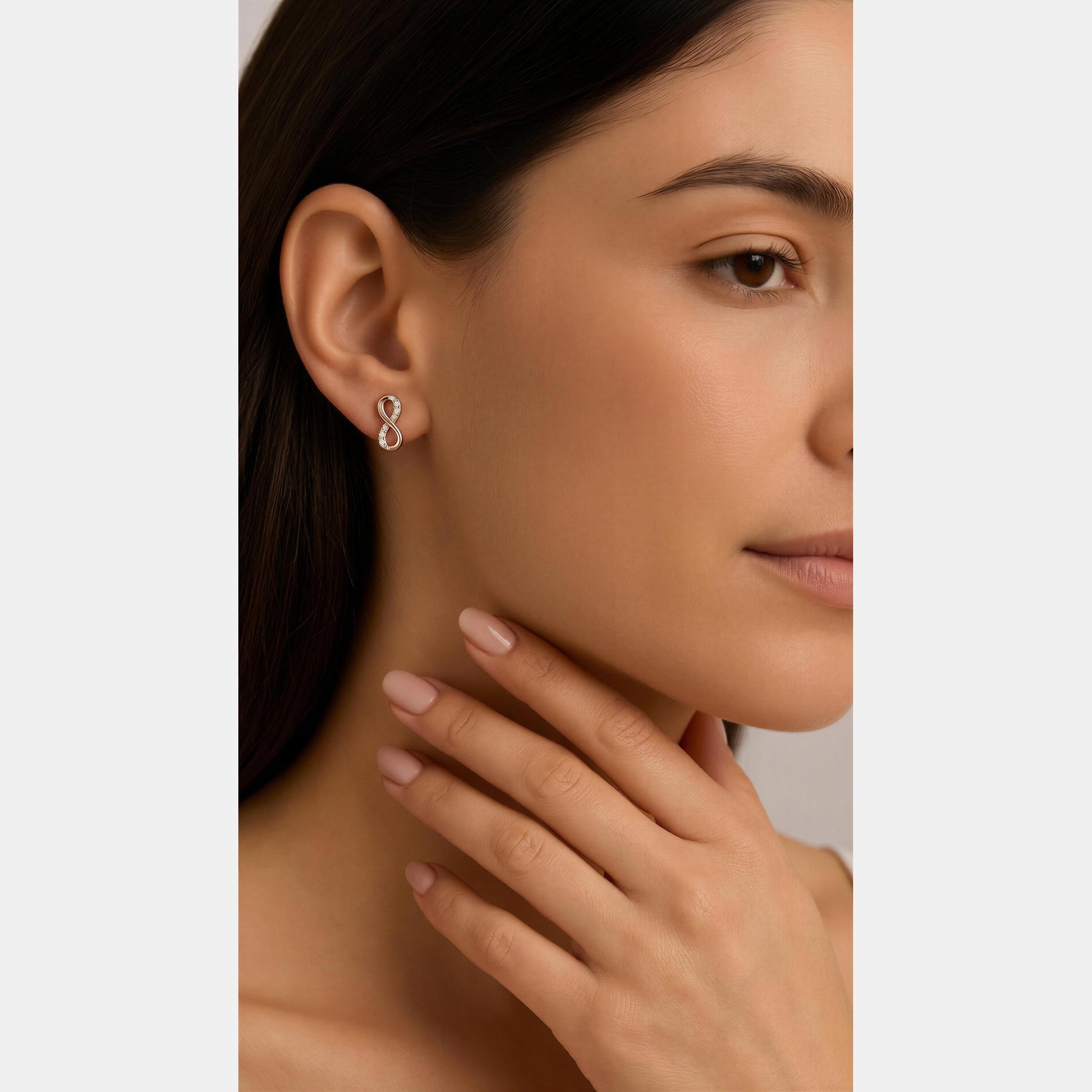 Silver Infinity Diamonte Earring by Lovisa