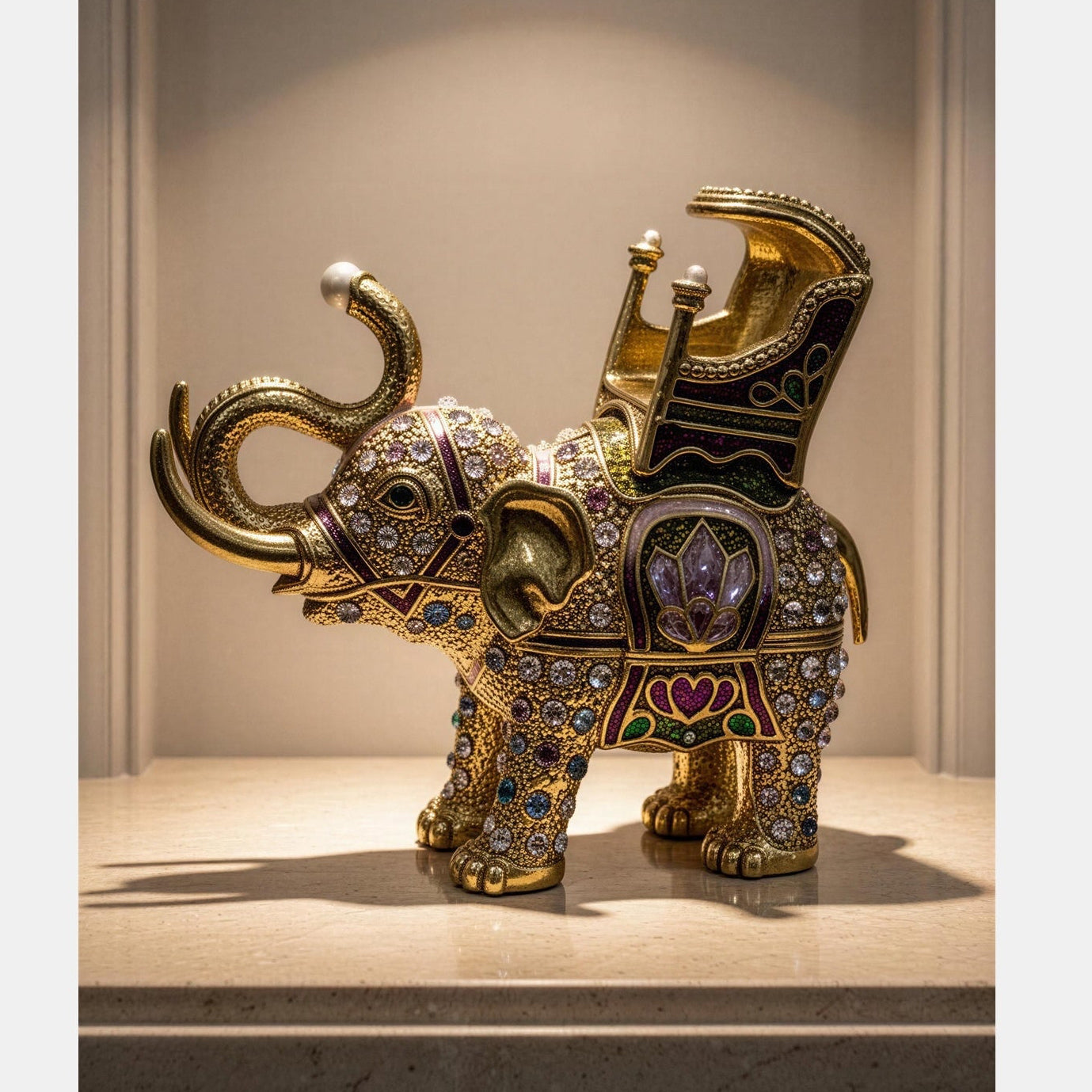 Coster Diamonds - Golden Elephant Showpiece