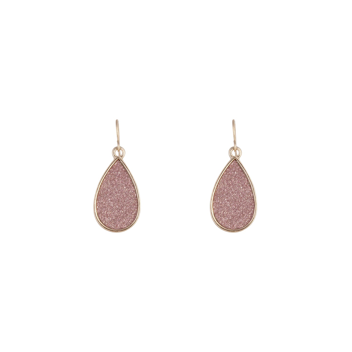 Pink Glitter Teardrop Earrings