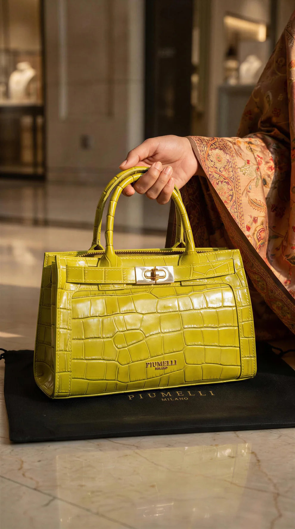 Piumelli Ira Cocco Handbag with Shoulder Strap