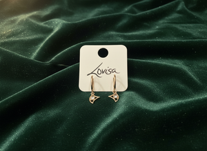Gold Diamante Eye Drop Huggie Earrings