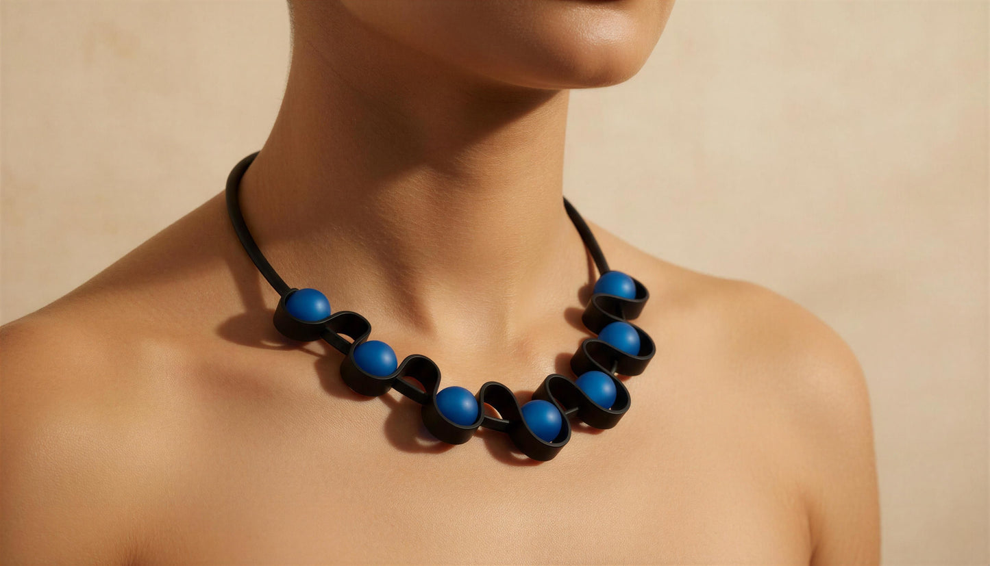 Murano Mesh Cut Blue Design Chain