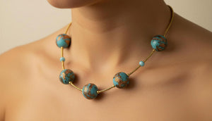 Murano Necklace Emily Blue Murrine Chain