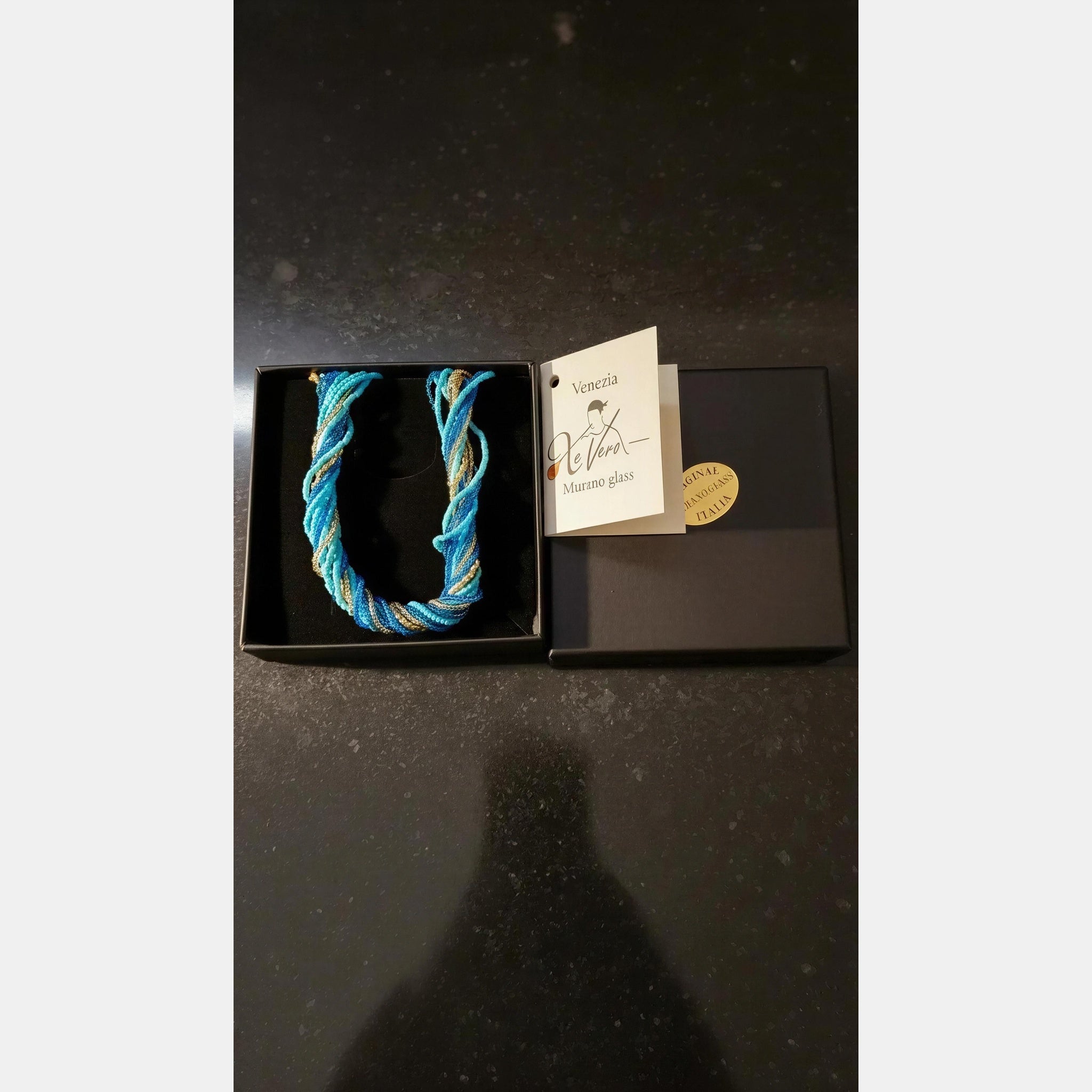 Murano Glass Bead Chain Necklace