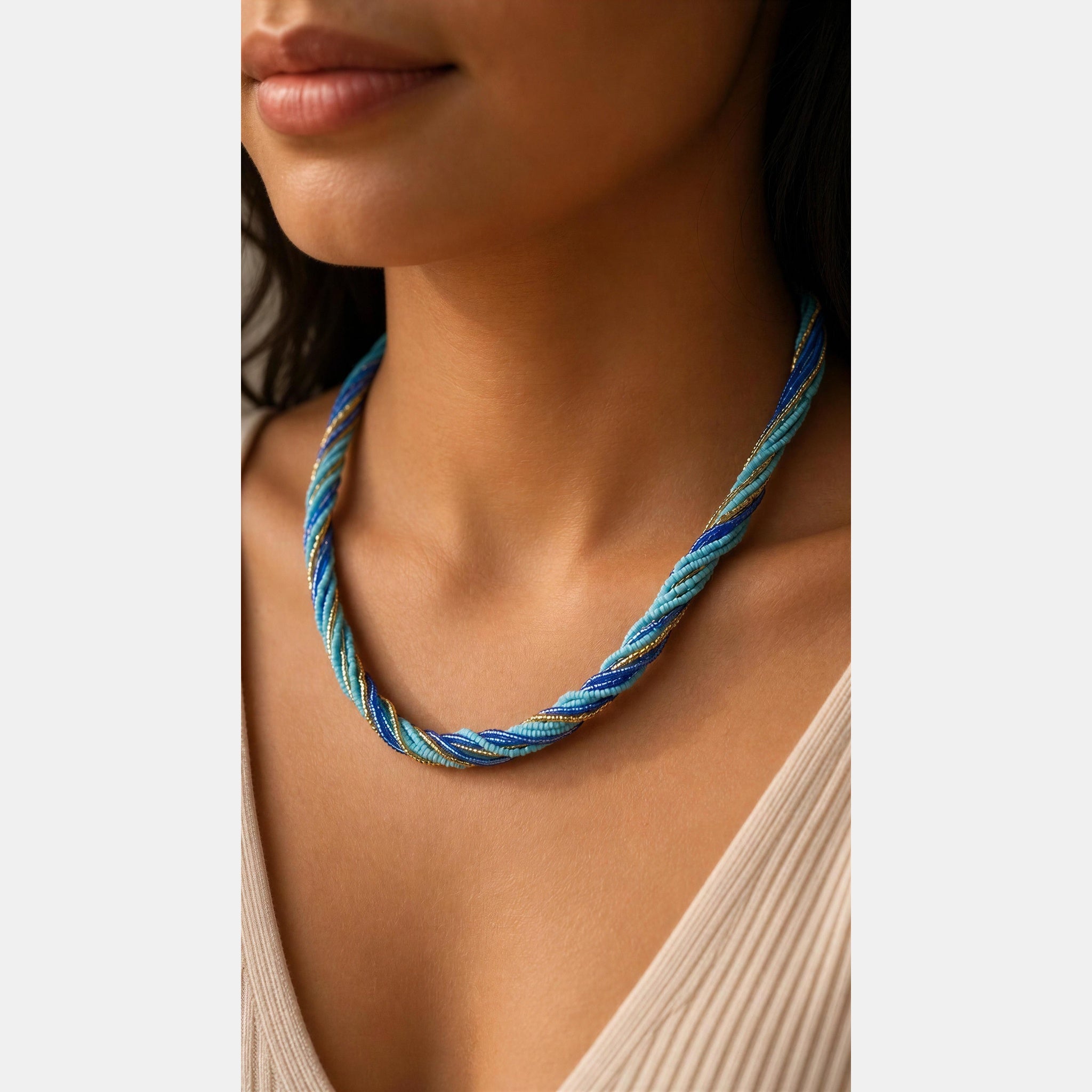 Murano Glass Bead Chain Necklace