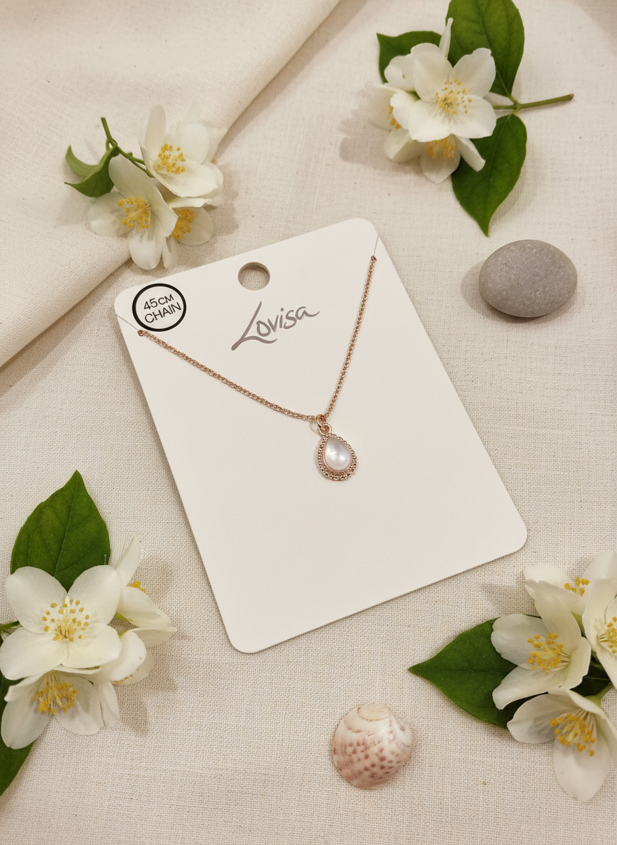 Rose Gold Teardrop Necklace