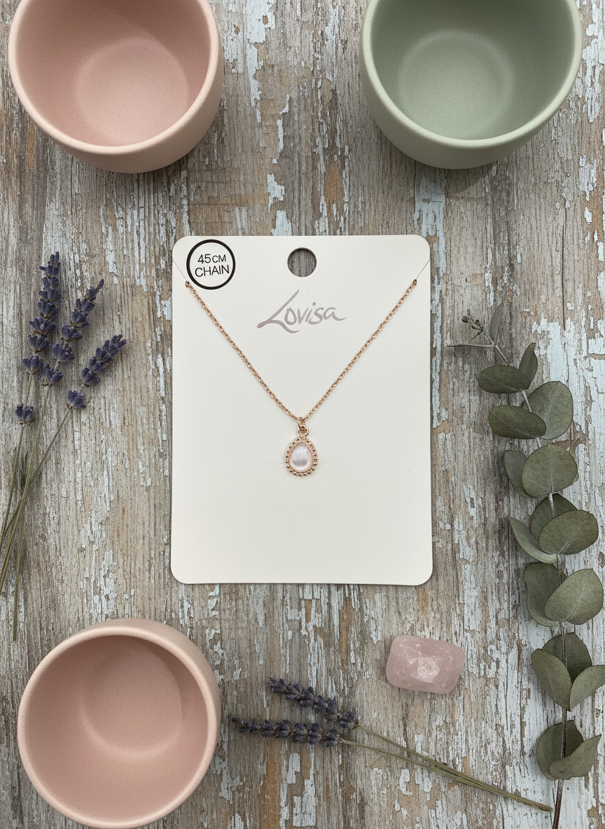 Rose Gold Teardrop Necklace