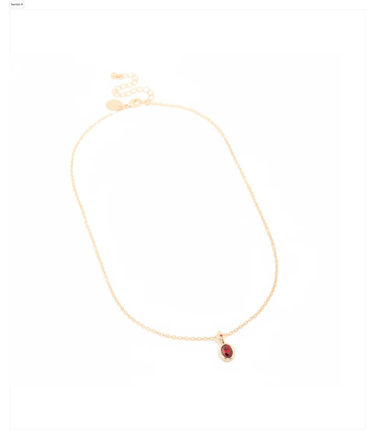 Gold Red Diamante Charm Necklace