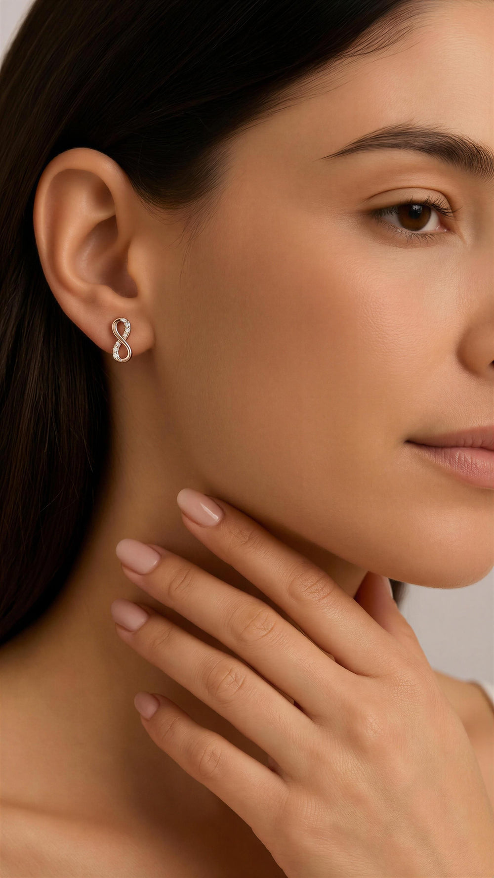 Silver Infinity Diamonte Earring