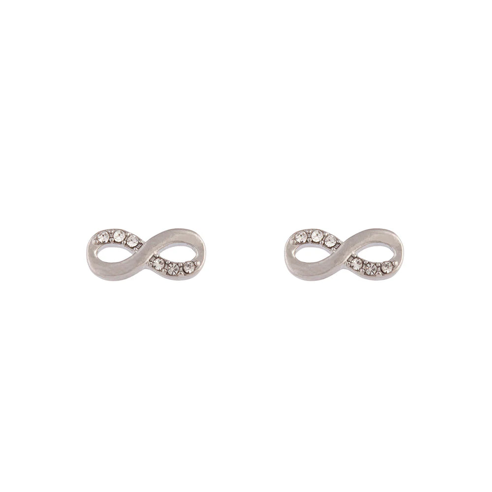 Silver Infinity Diamonte Earring