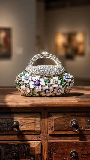 White Flowers Mini Handbag
